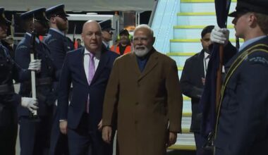 Indian PM Narendra Modi touches down in Auckland for historic visit