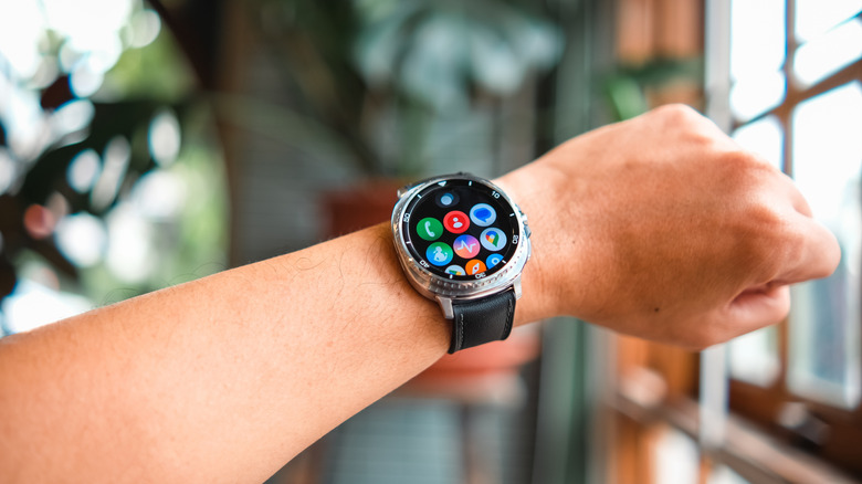 A person wearing the Samsung Galaxy Watch 8 Classic on their wrist