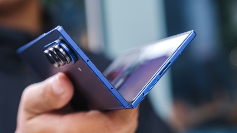 A Samsung Galaxy Z Fold7 smartphone during a hands-on session