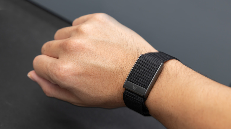 The Whoop fitness wearable on a user's wrist