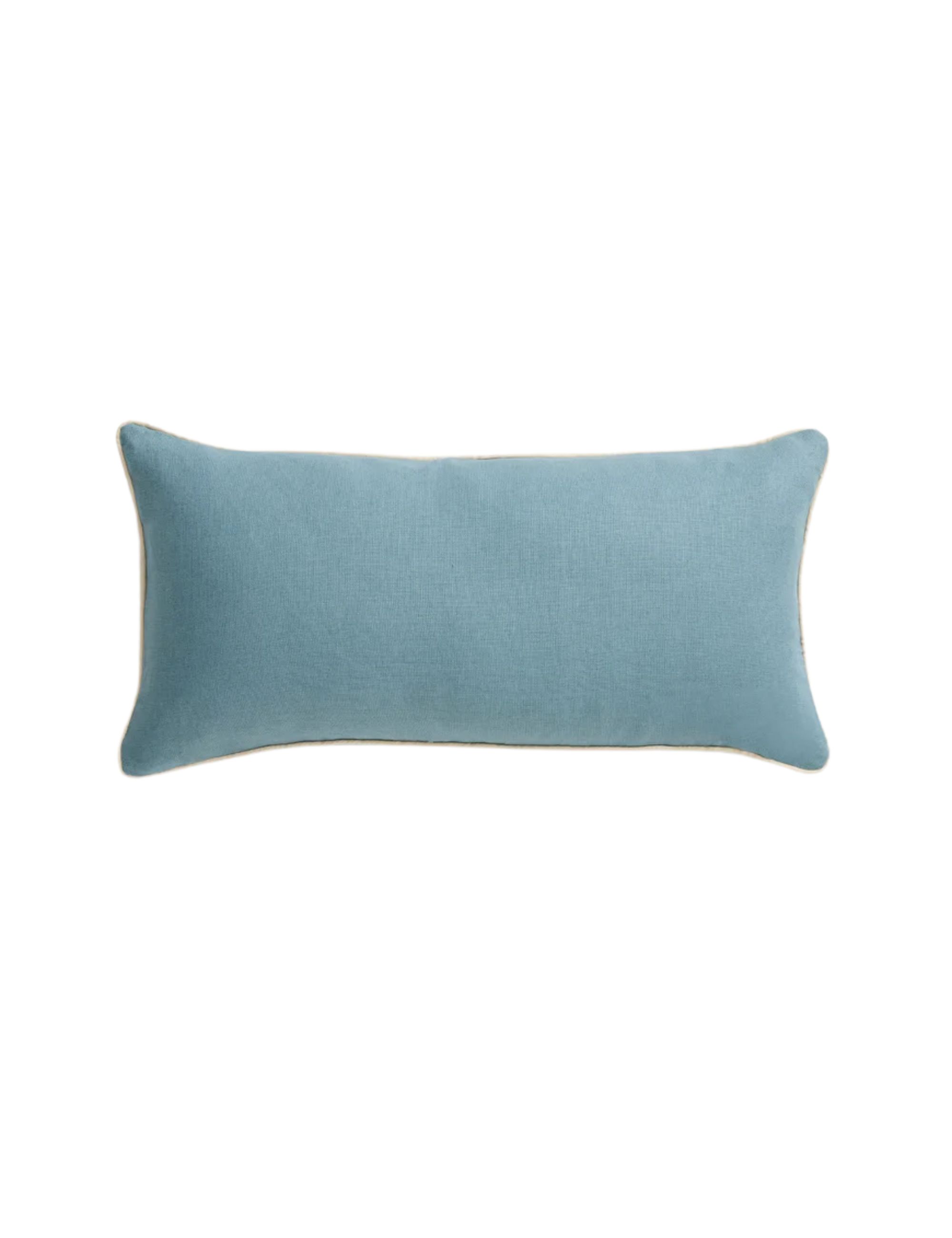 Bed Threads, Lagoon &amp; Cr&egrave;me Piped Lumbar Cushion Cover