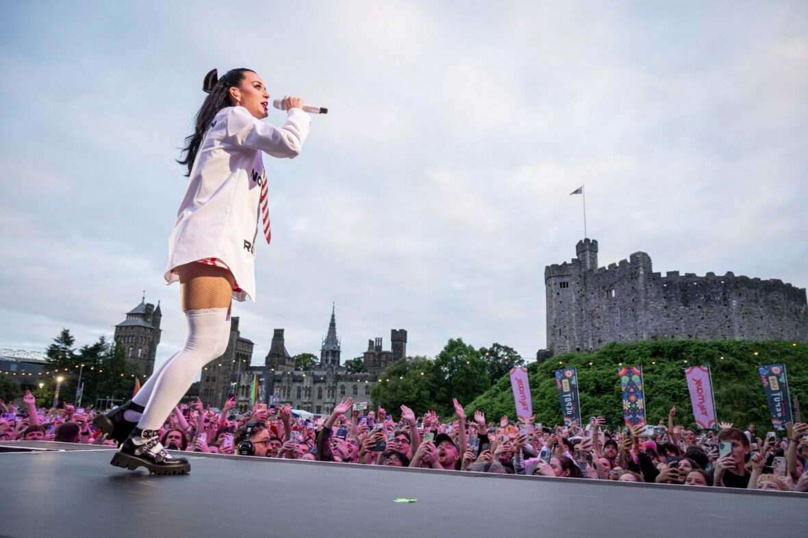 Katy Perry performs at Cardiff Castle in Wales