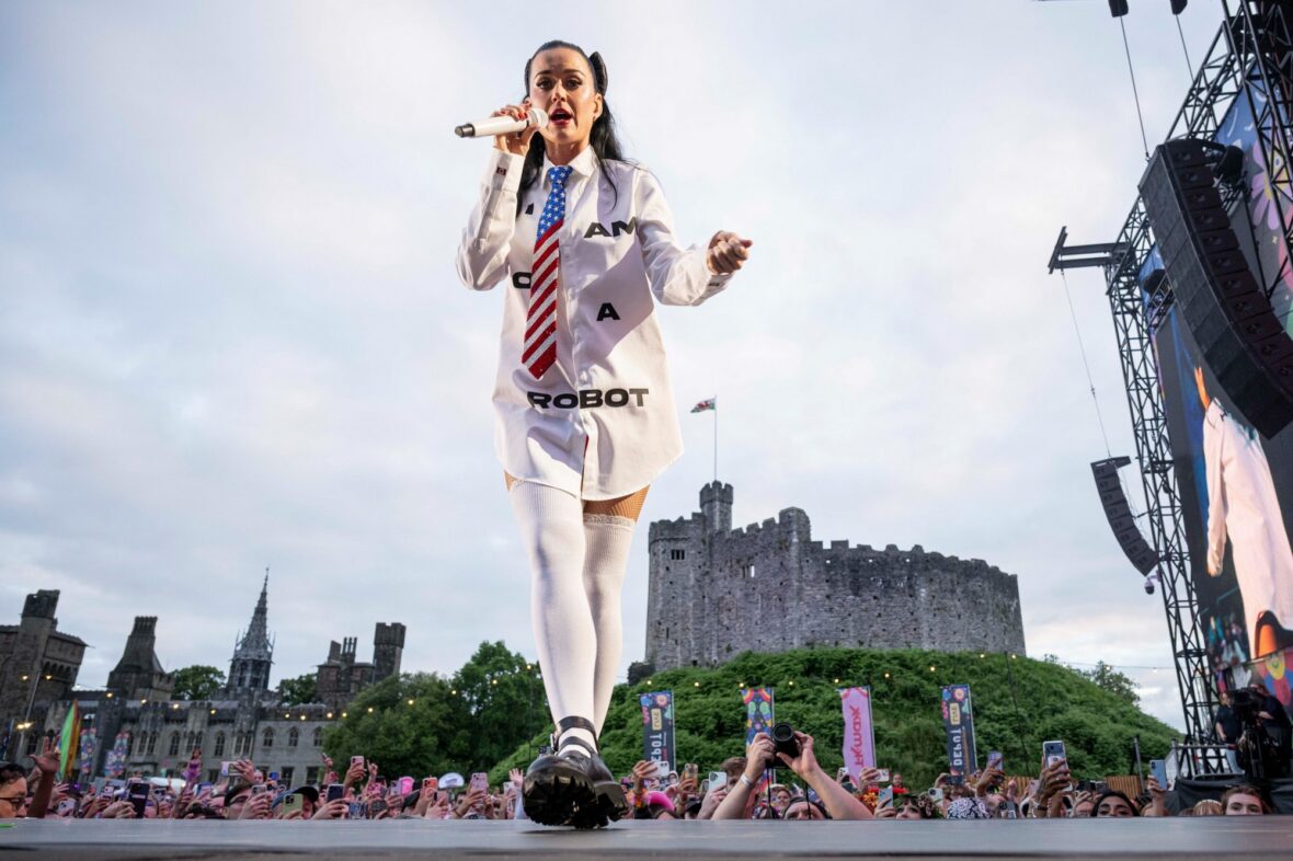 Katy Perry performs at Cardiff Castle in Wales