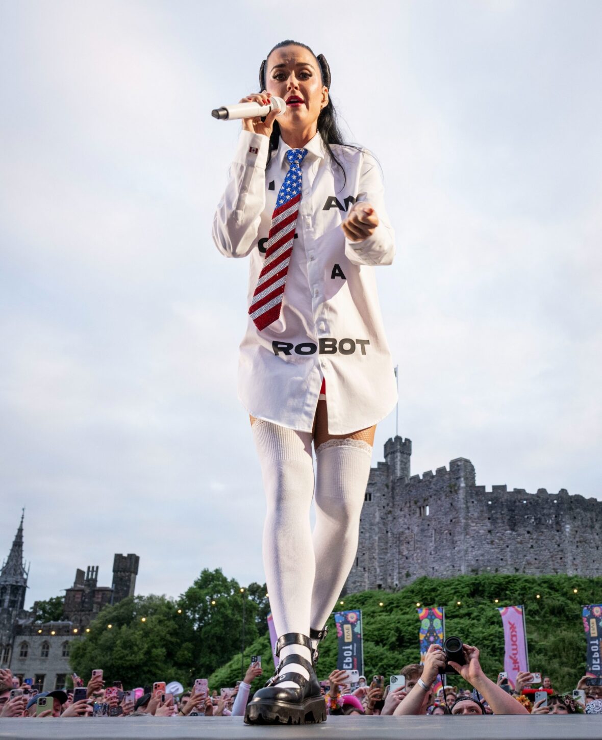 Katy Perry performs at Cardiff Castle in Wales
