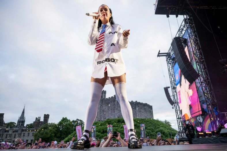 Katy Perry performs at Cardiff Castle in Wales
