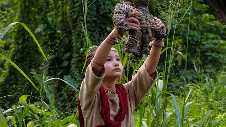 Kaylee Hottle in a scene from Godzilla vs. Kong.