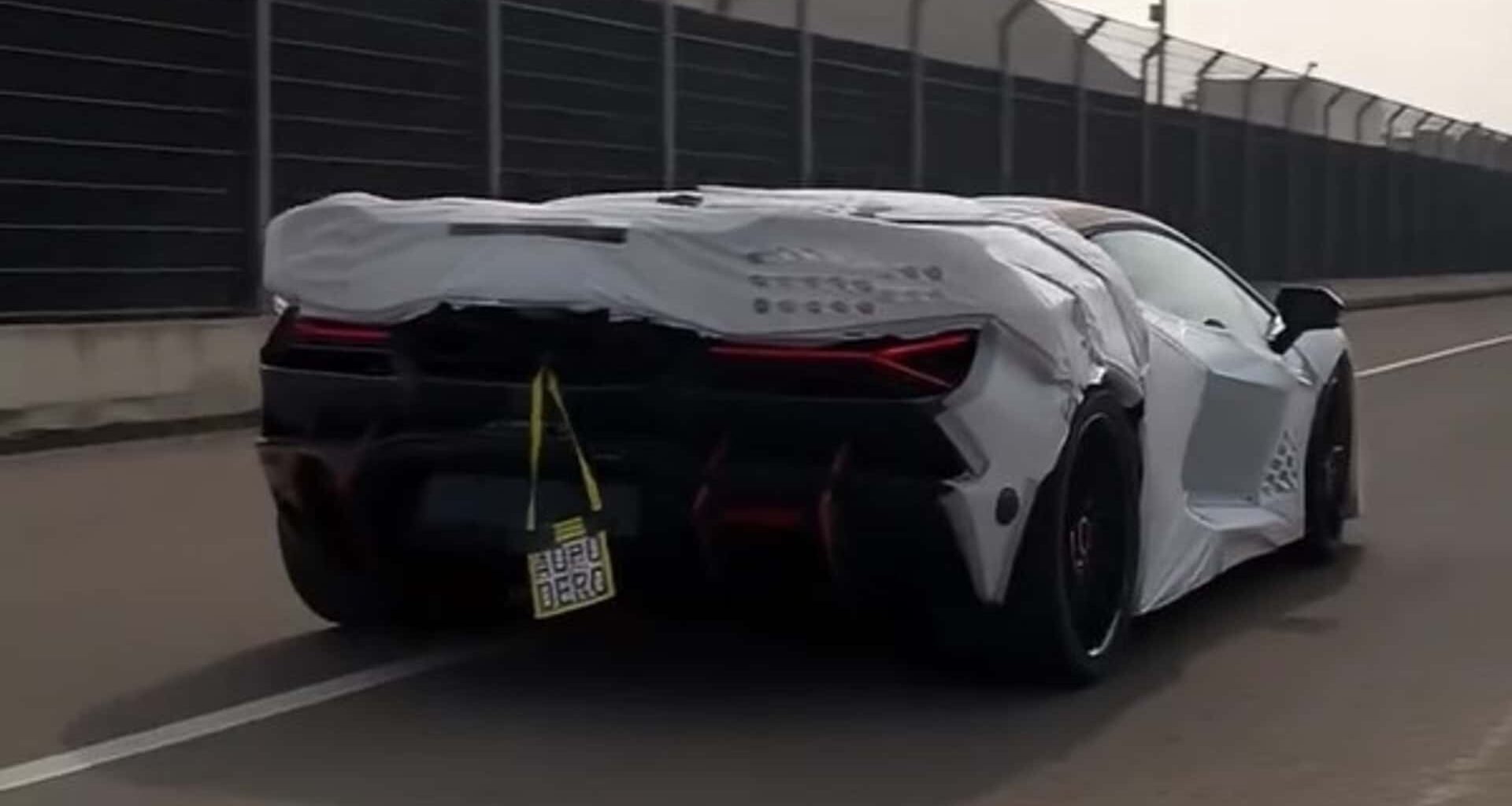 Lamborghini Revuelto SV Spied With License Plate Dangling From The Rear