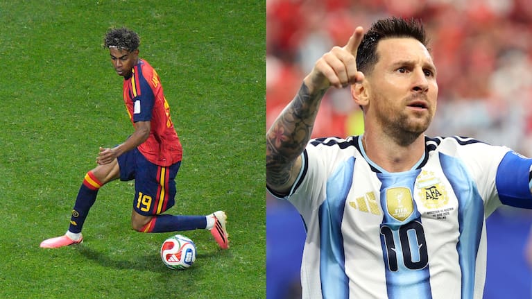 Lamine Yamal and Lionel Messi at the 2026 FIFA World Cup. (Source: AP/Getty)