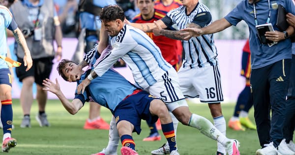 Argentina player shoves rivals in ugly post-match scuffle