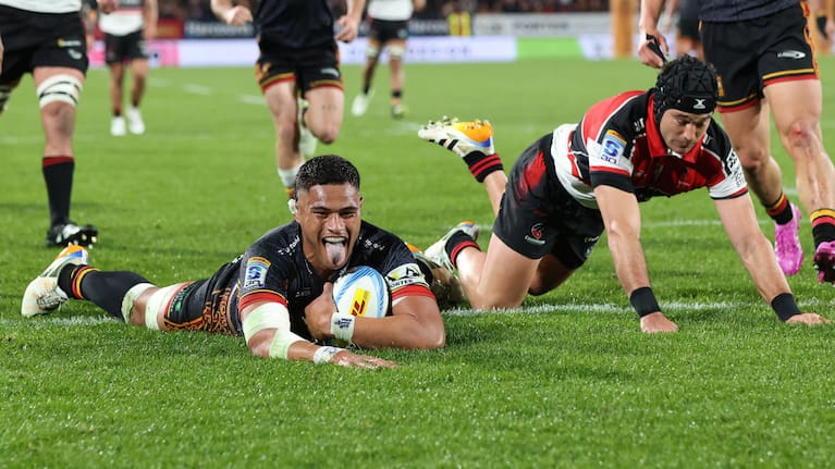 Lock Tupou Vaa'i scores for the Chiefs against the Crusaders in June.