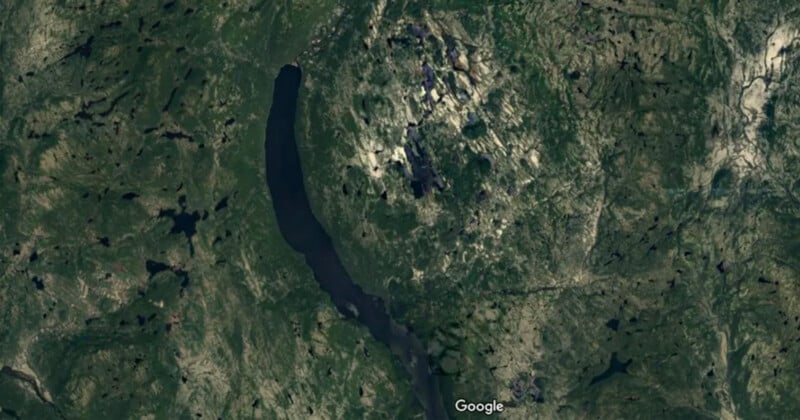 Joël Lapointe found this unusual spherical structure on Google Maps (above) and it may be a meteorite crater.
