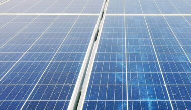 Giant space mirror: Solar panels in rectangular grids.