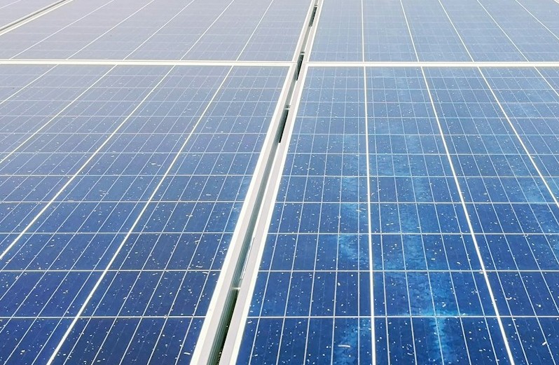 Giant space mirror: Solar panels in rectangular grids.