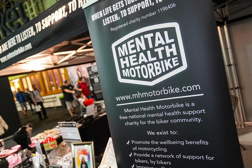 Mental Health Motorbike banner at Motorcycle Live