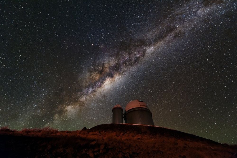 The Milky Way in the sky over the ESO's La Silla Observatory in Chile's Atacama Desert. The Milky Way's thick disk is full of older stars and rotates more slowly than its thin disk, which is full of younger stars. New research says a cosmic flip is responsible for this puzzling arrangement. Image Credit: ESO/B. Tafreshi (twanight.org)