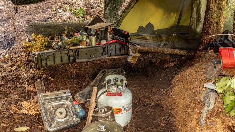 One of Tom Phillips' campsites