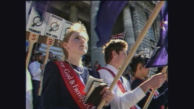Coalition of Concerned Citizens present their petition to Parliament in September 1985.