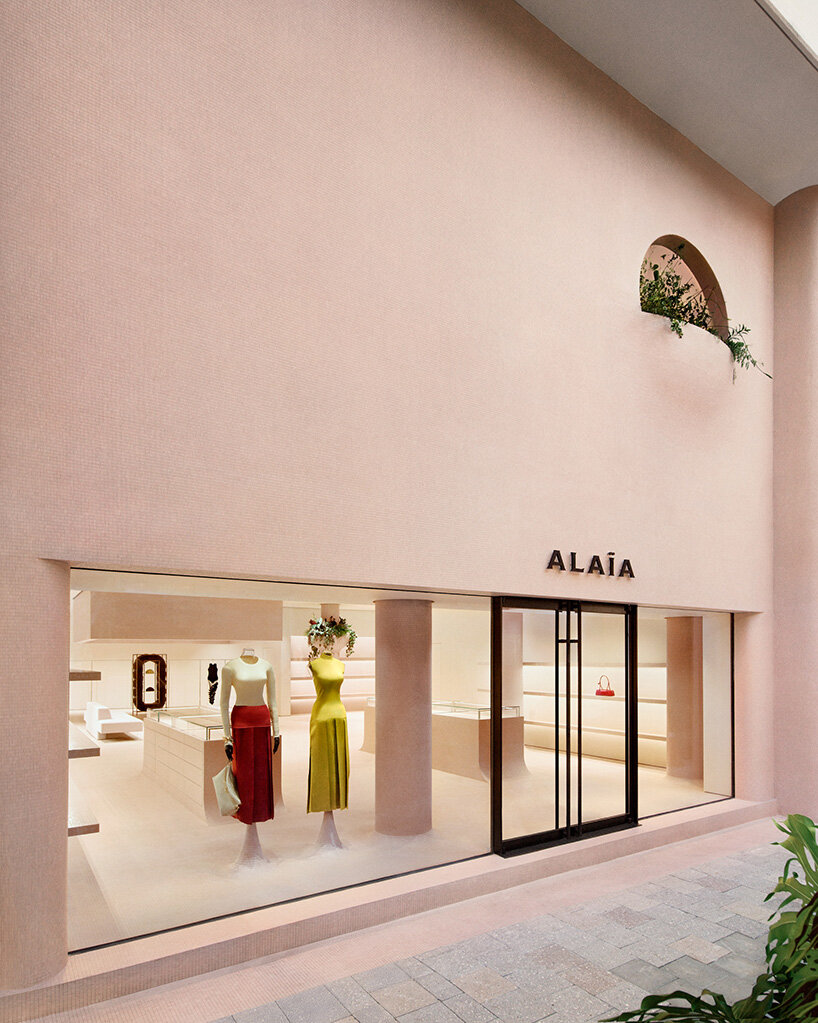 pink mosaic flows across every surface at alaïa's first miami boutique - 2