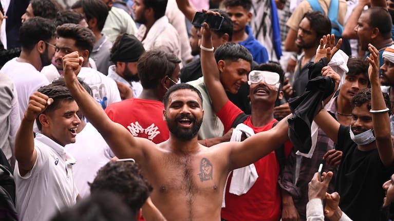 Protesters participate in a demonstration demanding educational reforms as part of the Cockroach Janta Party's ongoing protest movement in New Delhi