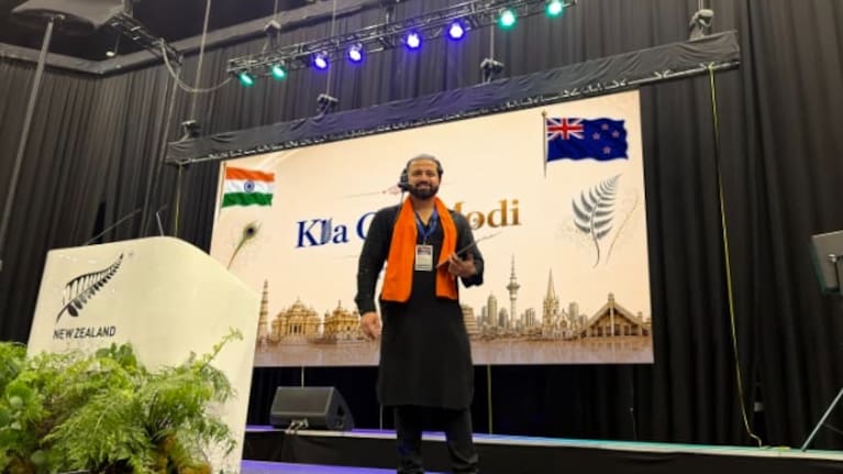 Rahul Chopra was stage manager for the Kia Ora Modi event at Spark Arena.