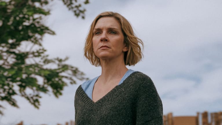 Rhea Seehorn in a scene from Pluribus. (Source: Apple TV via AP)