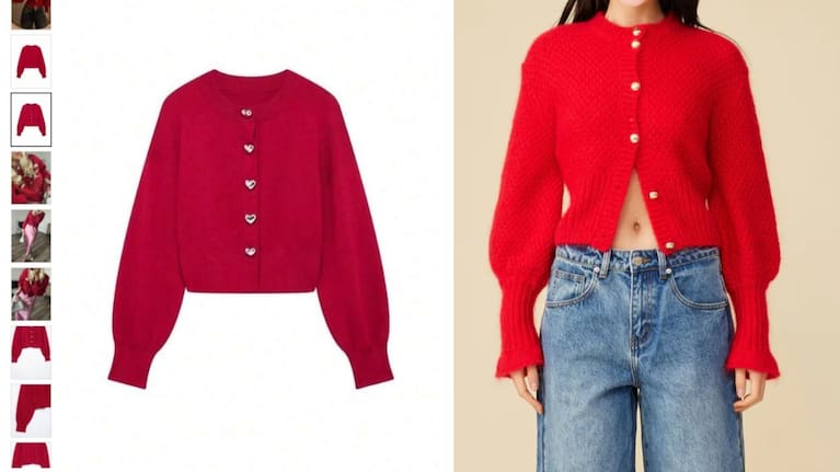 Ruby's Matilda cardigan on the right, and Shein version on the left.