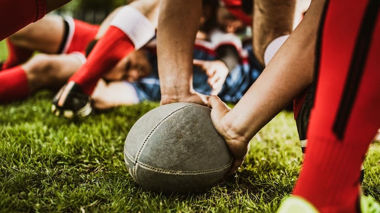 Rugby player holding ball (file image).