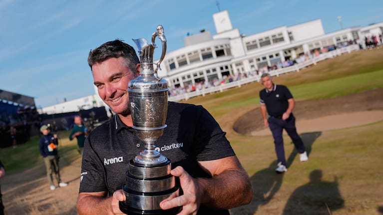 Ryan Fox of New Zealand poses with the Claret Jug trophy after winning the British Open Golf championships at Royal Birkdale