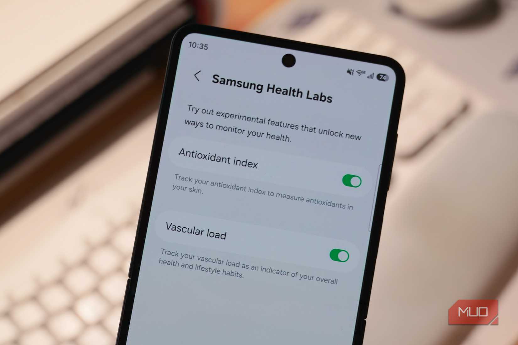 Health Labs on a Galaxy phone.