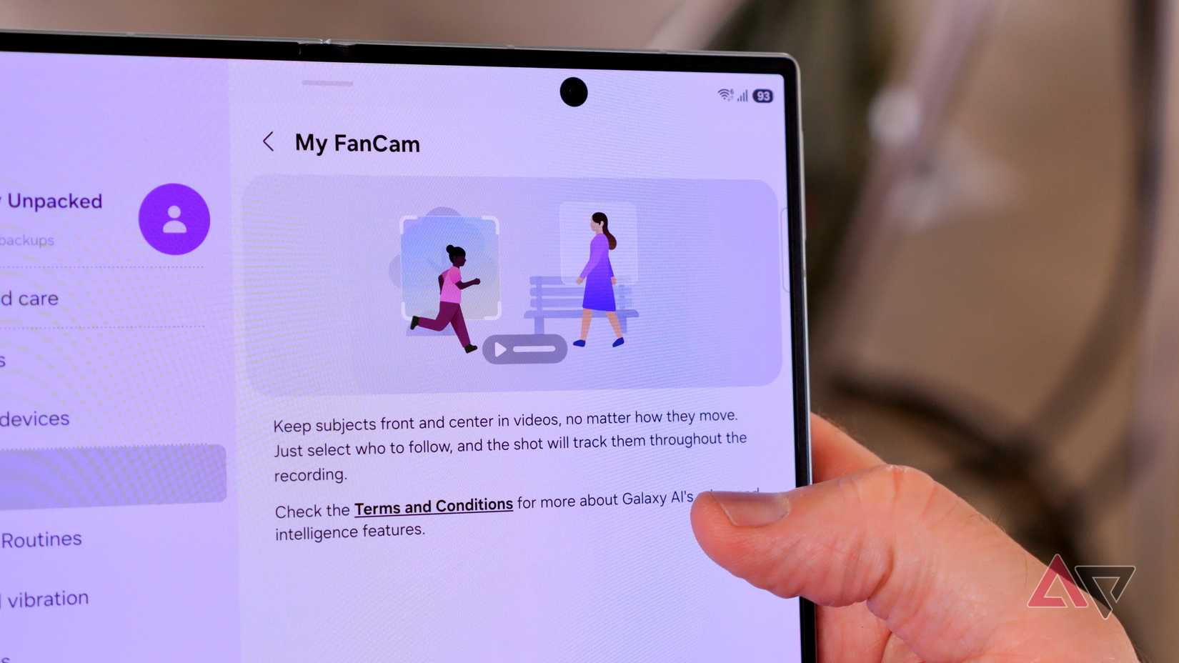 The Samsung My FanCam feature on the Galaxy Z Fold 8