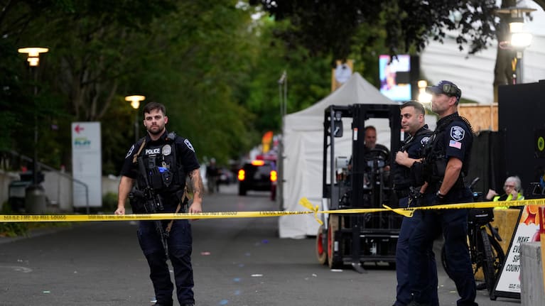 Photos from the scene of a shooting at Seattle Centre during the Bite of Seattle food festival .
