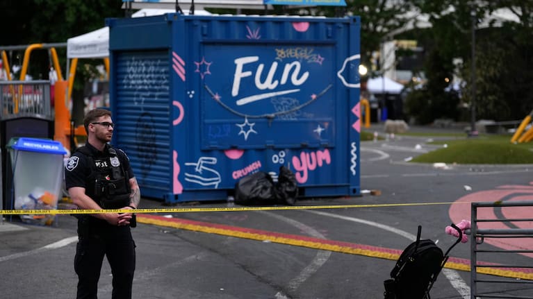 Photos from the scene of a shooting at Seattle Centre during the Bite of Seattle food festival .