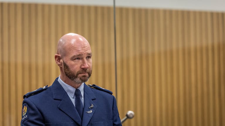 Senior Sergeant Adam Ramsay speaks at Hayden Tasker's sentencing