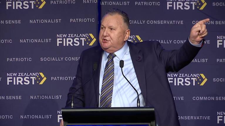 New Zealand First deputy leader Shane Jones speaking over the weekend in Auckland.