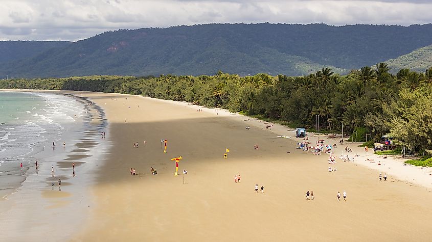 Four Mile Beach seen from Flagstaff Hill in Port Douglas, Queensland.