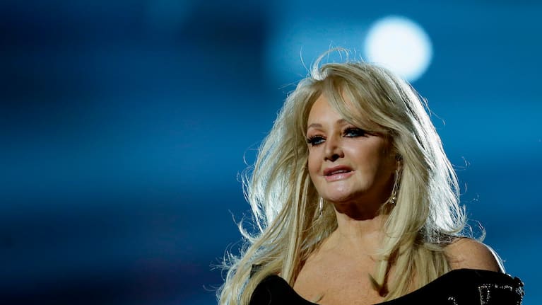 Singer Bonnie Tyler performs her song "Believe in Me" during a rehearsal for the final of the Eurovision Song Contest at the Malmo Arena in Malmo, Sweden on May 17, 2013.