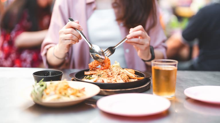 A woman dining solo (file image).