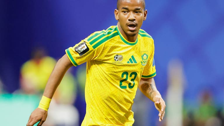 South Africa's Jayden Adams during the World Cup Group A match between Czechia and South Africa in Atlanta.