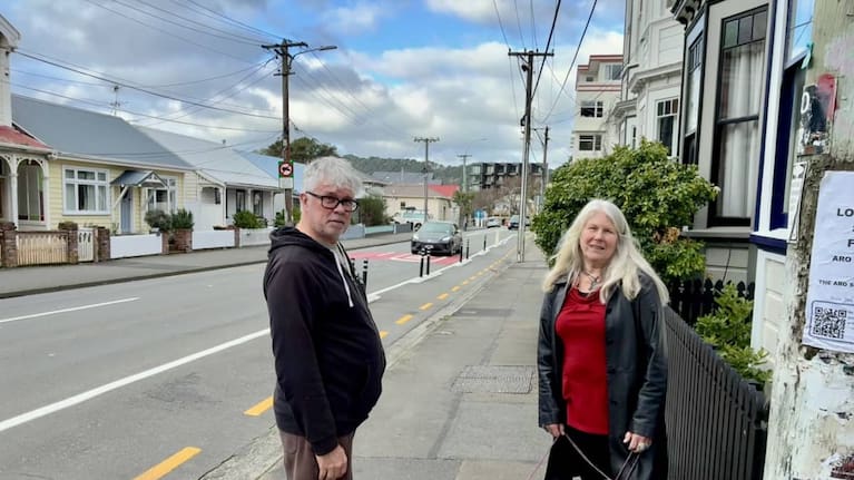 Sue Tait and Brennan Wood on Wellington's Aro St.