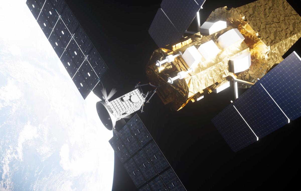 Artist impression of the LINK spacecraft docked to the Swift spacecraft