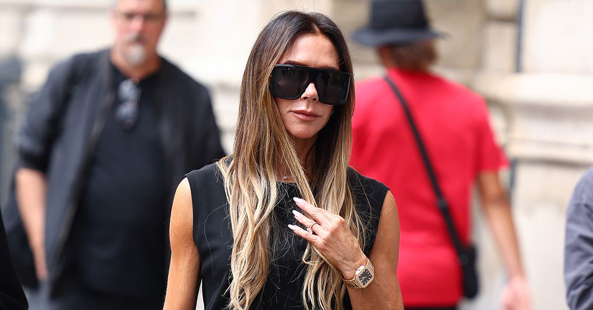 Victoria Beckham Wore Peep Toe Sandals With a Pencil Skirt