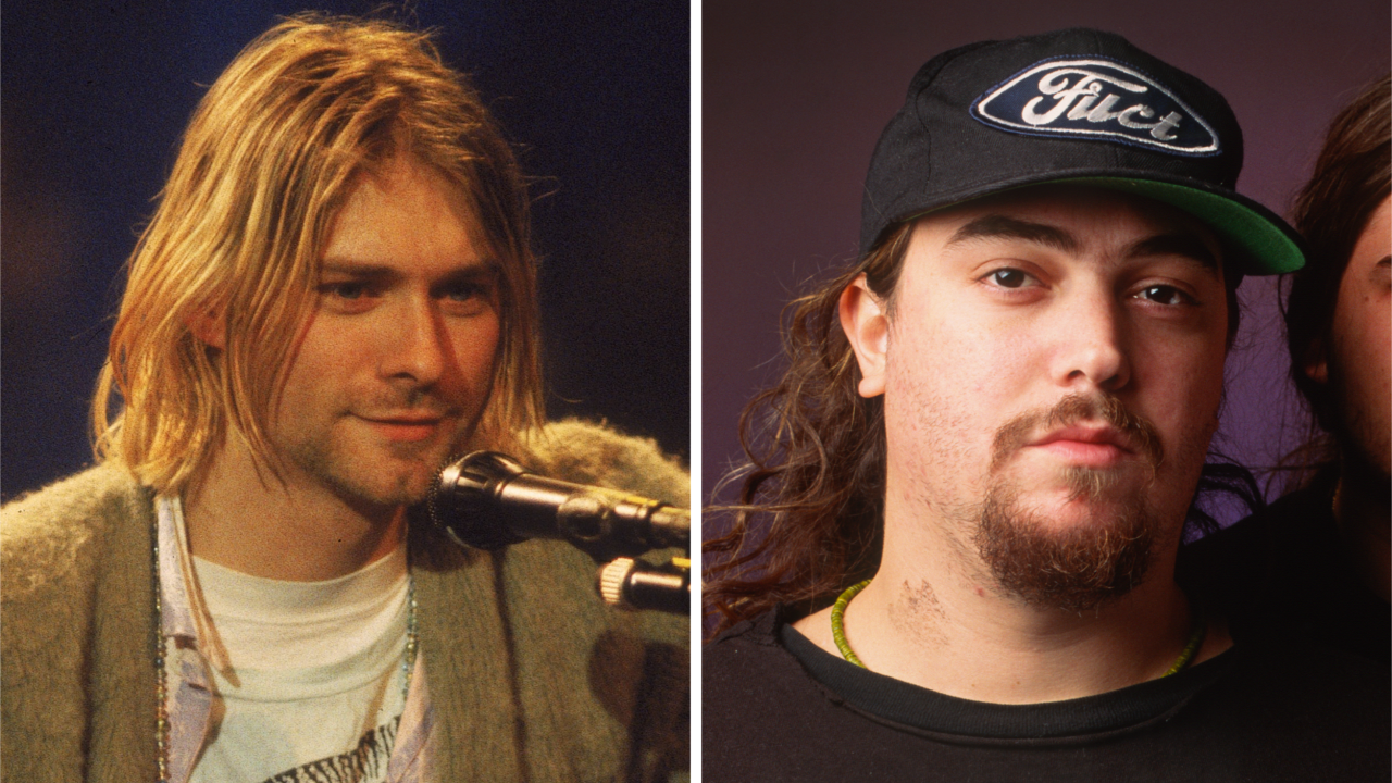 Kurt Cobain in 1994 and Max Cavalera in 1993
