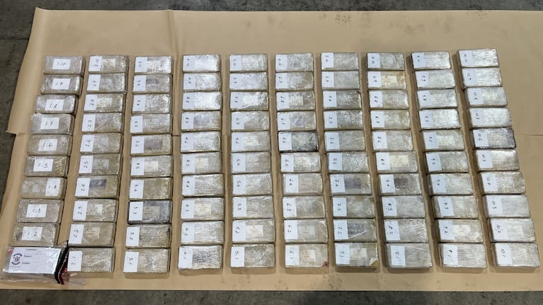 The 100 bricks of cocaine seized by Customs in Tauranga. 