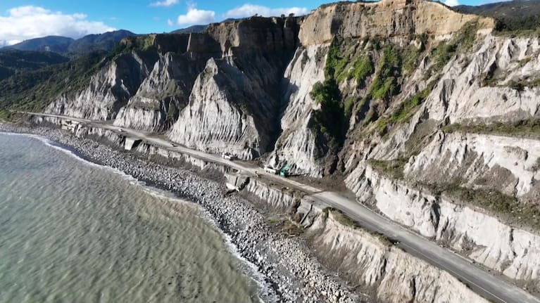 The Cape Palliser road has been battered by waves for decades.