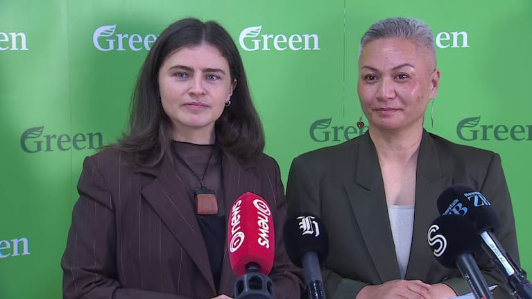 The Green team: Chloe Swarbrick (left) and Marama Davidson (right).