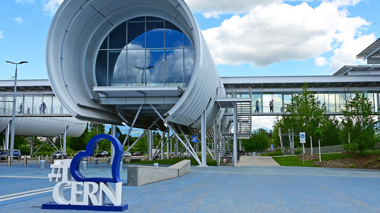 I love CERN sign outside of the LHC operational facility.