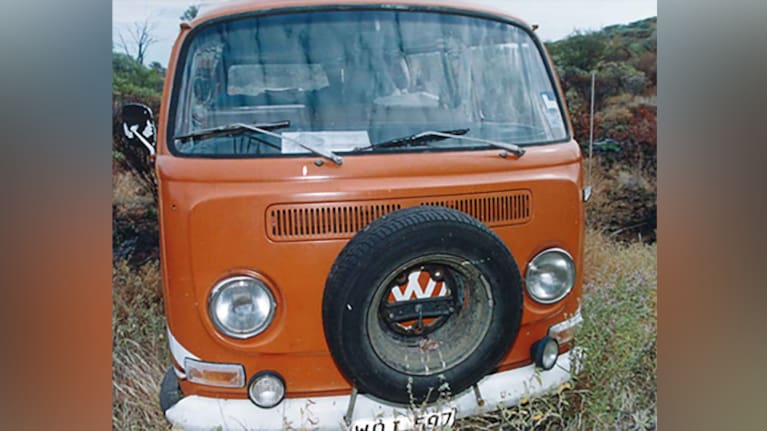 The orange Kombi van Joanne Lees and Peter Falconio were travelling in. (Source: NT Police)