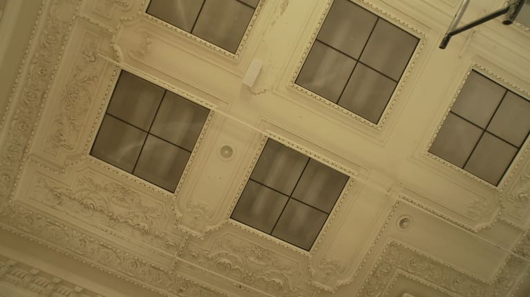 The ornamental ceiling of the Queen St Maccas that many Aucklanders will remember.