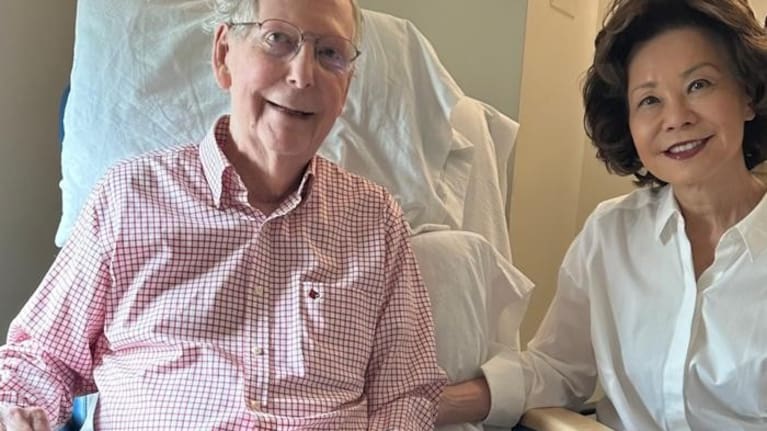 The statement included a smiling picture of the senator with his wife Elaine Chao.