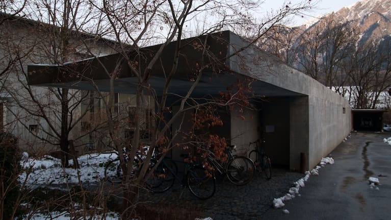 The Swiss home of architect Peter Zumthor, known for designing buildings of profound atmosphere and austerity. 